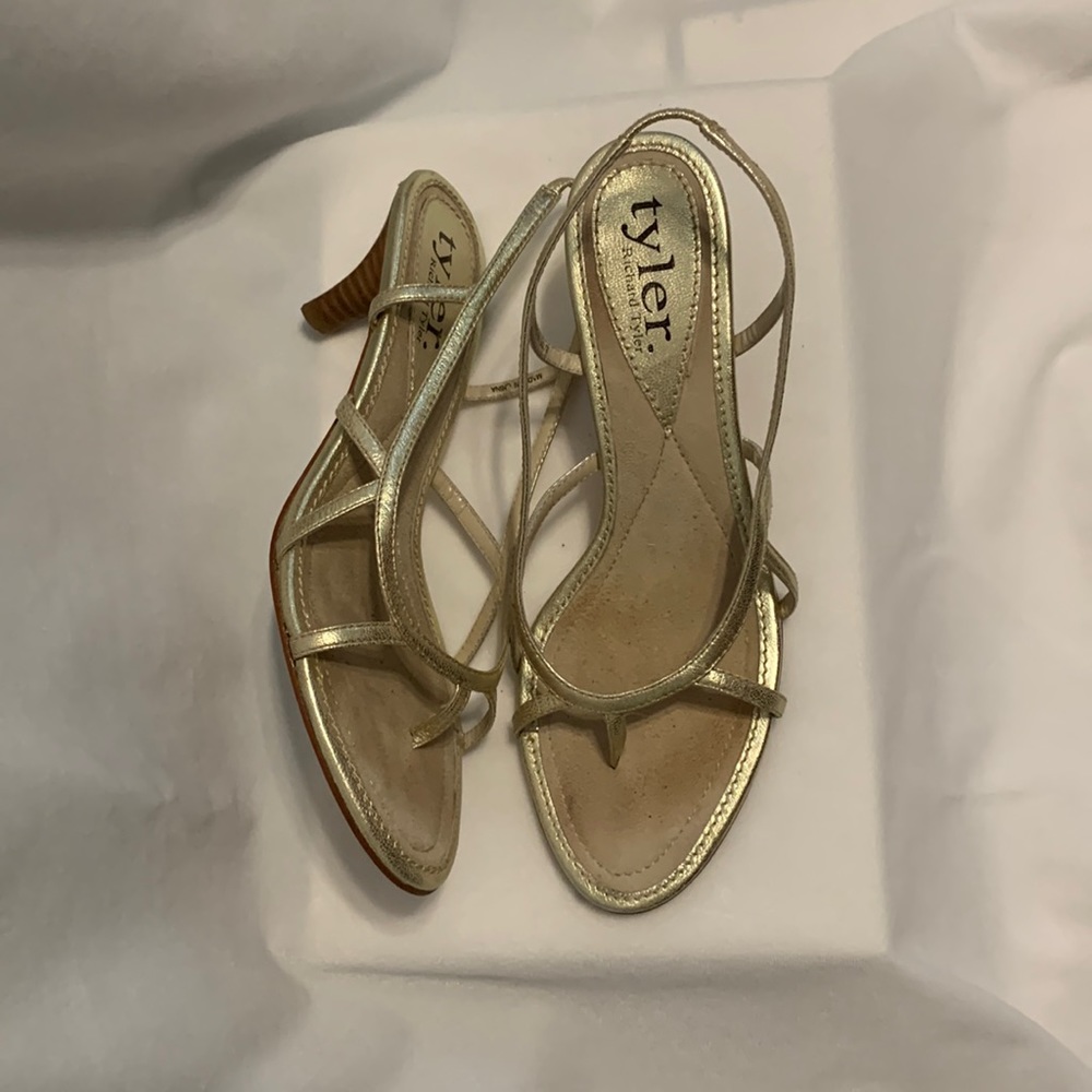 Richard Tyler Gold 9-Strap Heel - Sz 7
